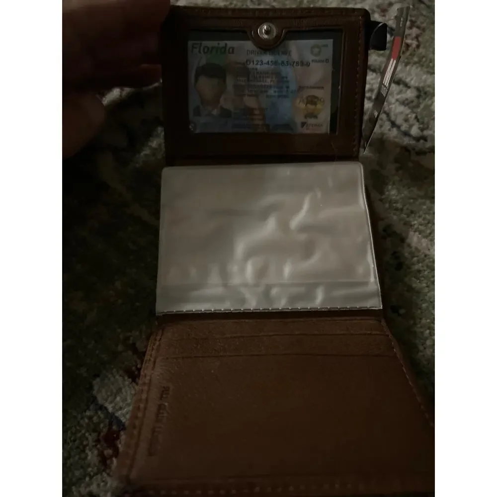 New Mundi Mens Wallet - Leather with embossed eagle